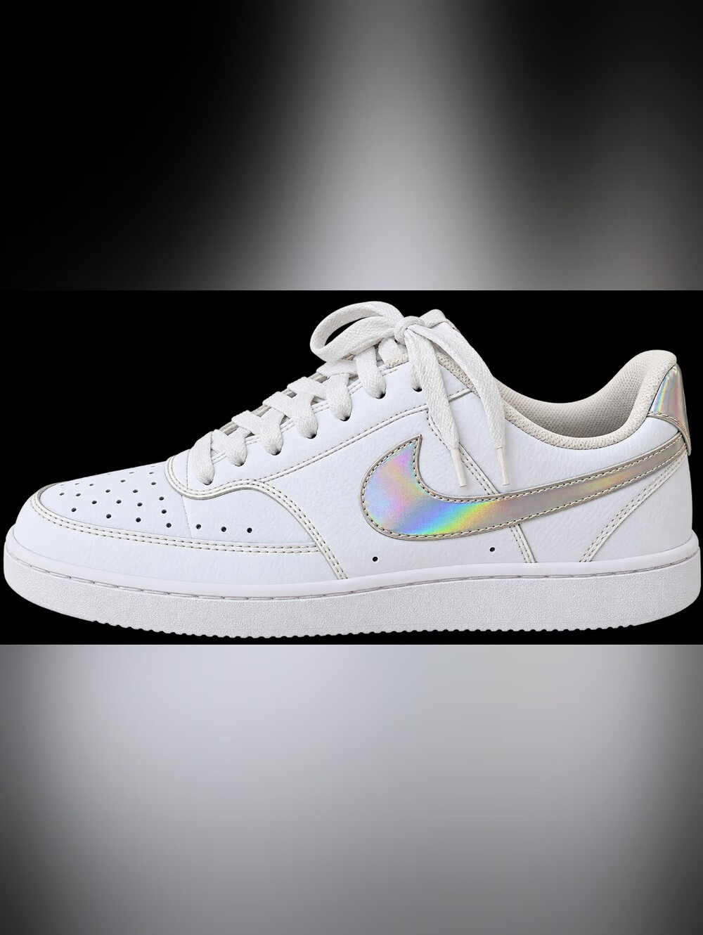 Nike Women’s White Sneaker with Iridescent Swoosh